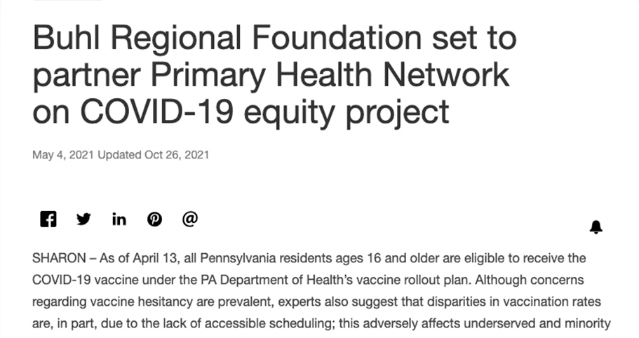 COVID-19 Equity Project Article Screenshot Link